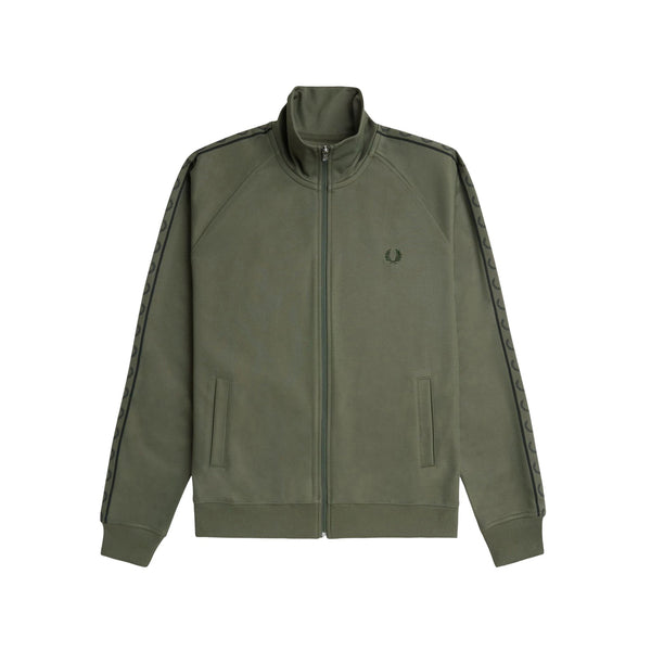 FRED PERRY Felpa con zip Felpa Uomo Contrast Tape Verde A24 - FRED PERRYJ5557 - W49 - M - Francavilla Moda